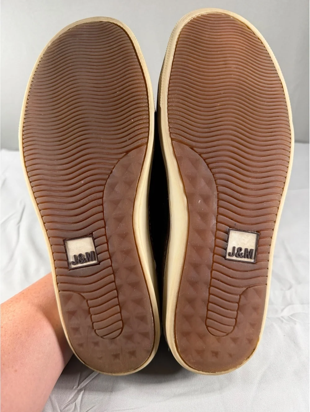 J&M Men's Navy Blue Sheepskin Casual Shoes Size 10